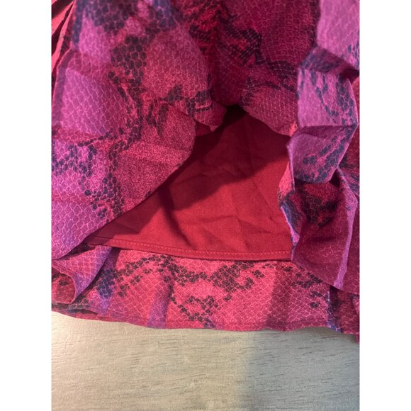 Banana Republic Pleated Snake Print Skirt M Red & Black Polyester Blend Womens - Picture 6 of 7